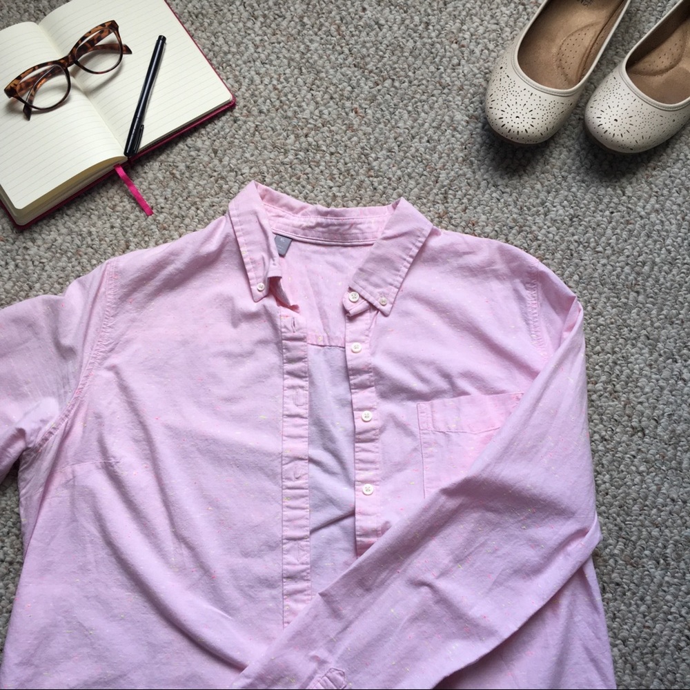 JC Penney | pink button up shirt | XL